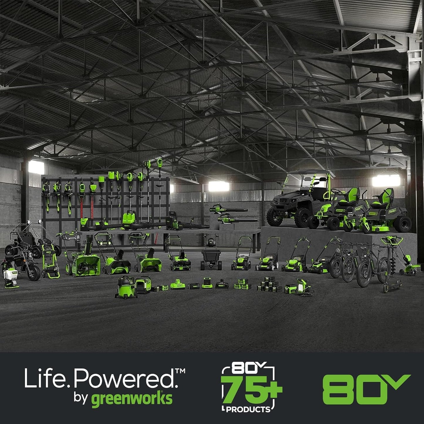 Greenworks 80V 21" Brushless Cordless Lawn Mower, Push, 4.0Ah Battery & 60-Min Rapid Charger