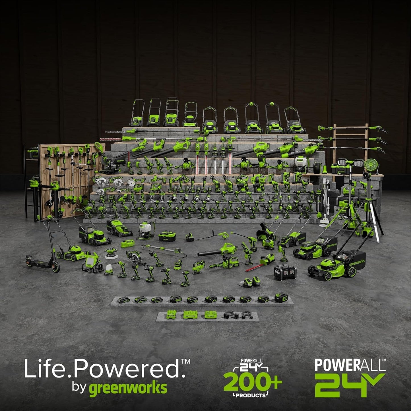 Greenworks 48V Cordless Yard Combo Kit: 21" Self-Propelled Lawn Mower, Trimmer & Blower, 3 Batteries & 2 Chargers