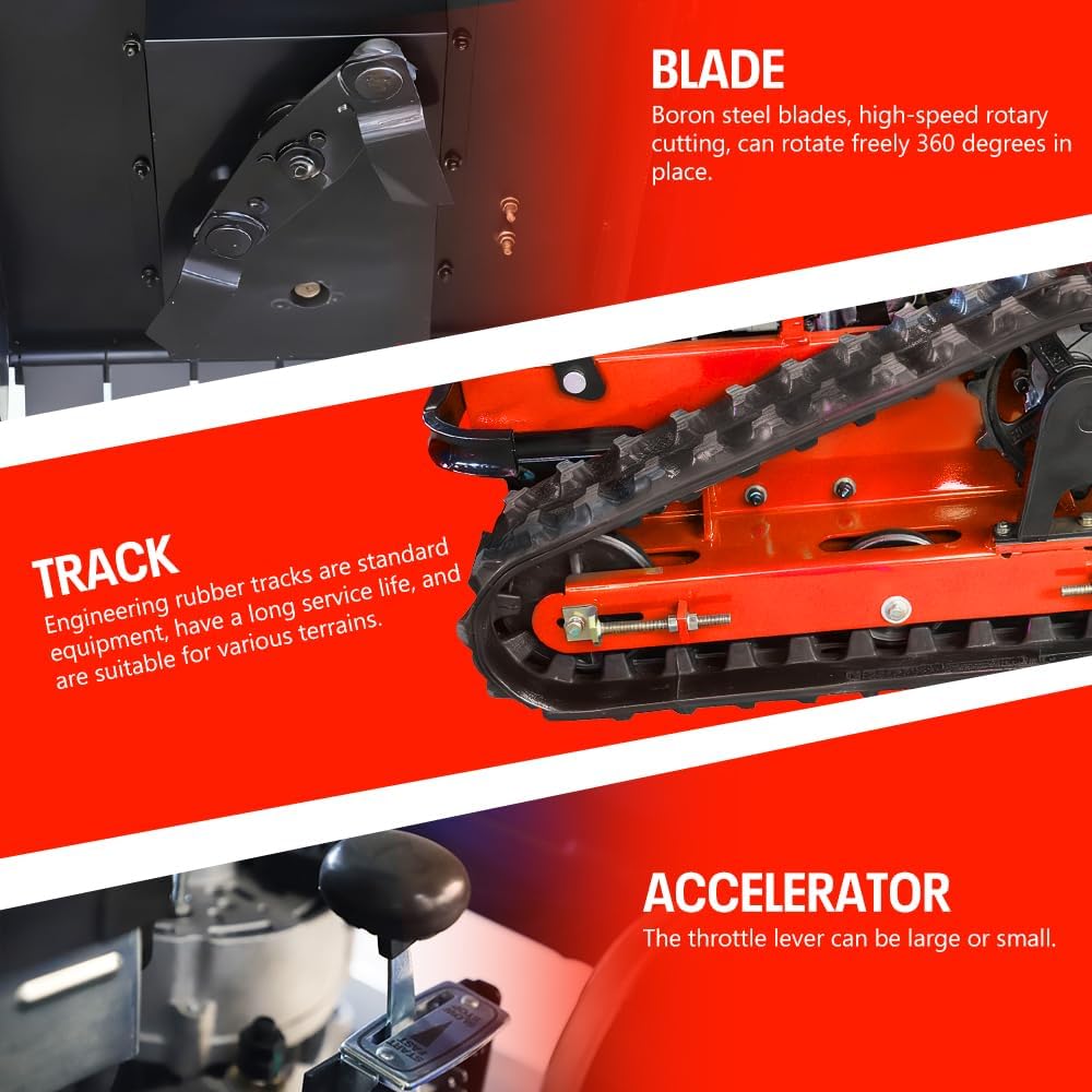 Infront Remote Control Lawn Mower, 20" Cutting Width, Adjustable Height, All-Terrain Track Design