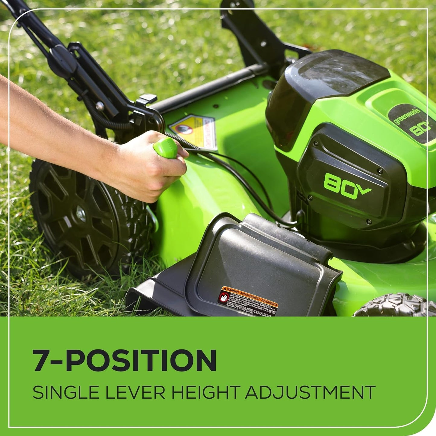 Greenworks 80V 21" Brushless Cordless Lawn Mower, Push, 4.0Ah Battery & 60-Min Rapid Charger