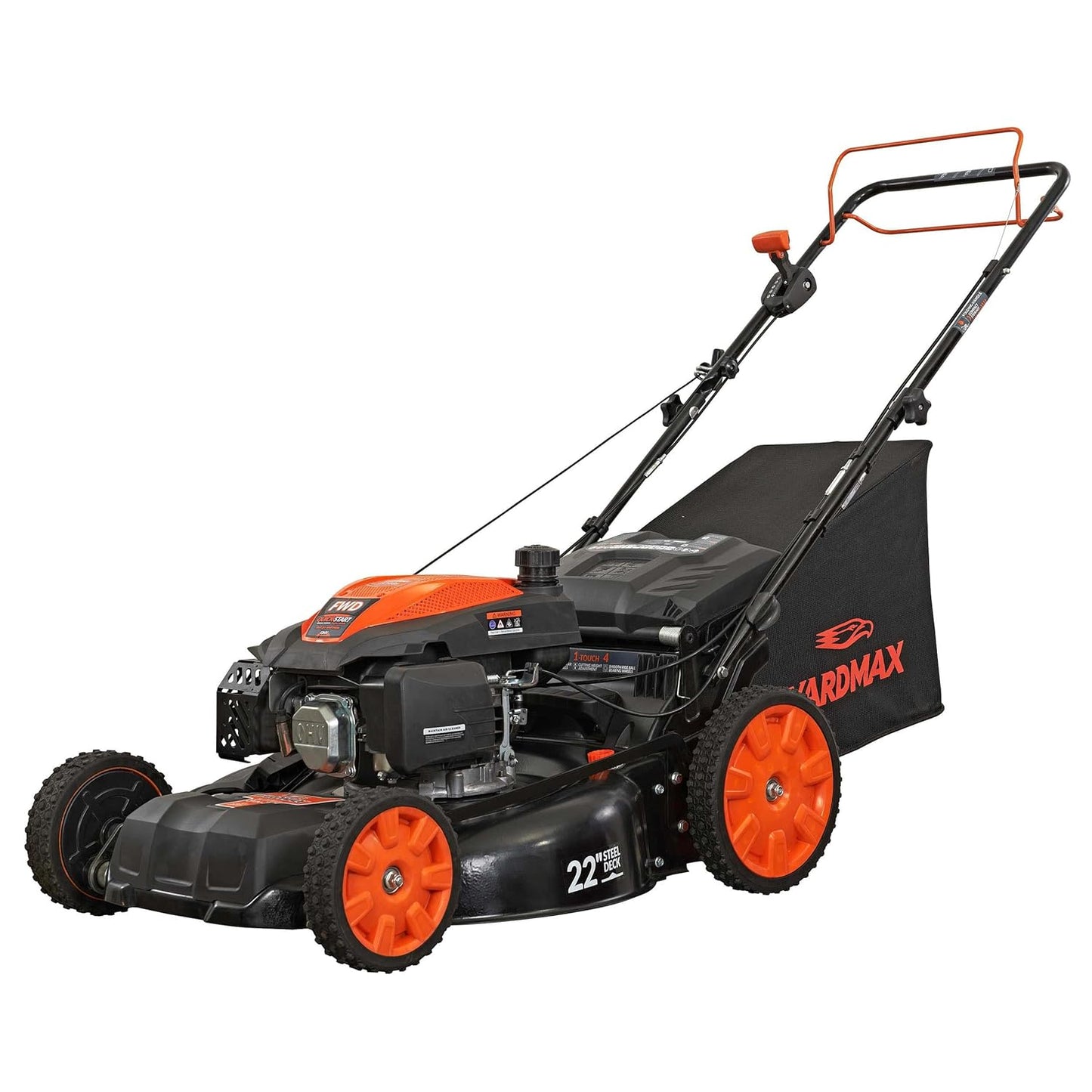 YARDMAX 22" 201cc Self-Propelled Gas Lawn Mower, 6-Speed CVT High Wheel 3-in-1 (YG2860)