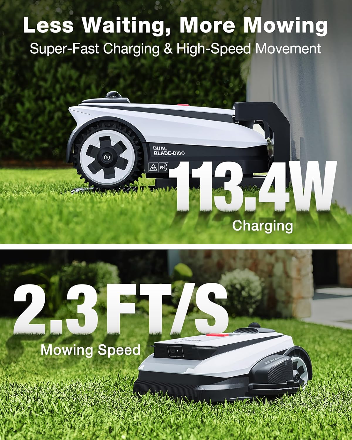 ECOVACS Goat A2000 LiDAR PRO Robotic Lawn Mower, Wire-Free with Auto Mapping & Smart App Control