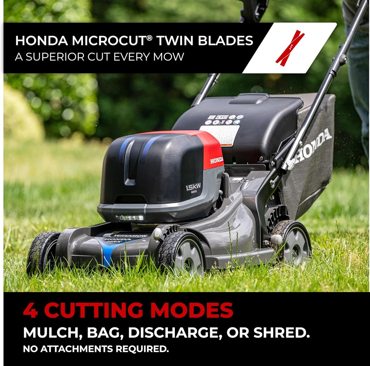 Honda HRX-BE 21" Battery Self-Propelled Lawn Mower, Dual Battery Bays, 2.2 Bushel Grass Bag