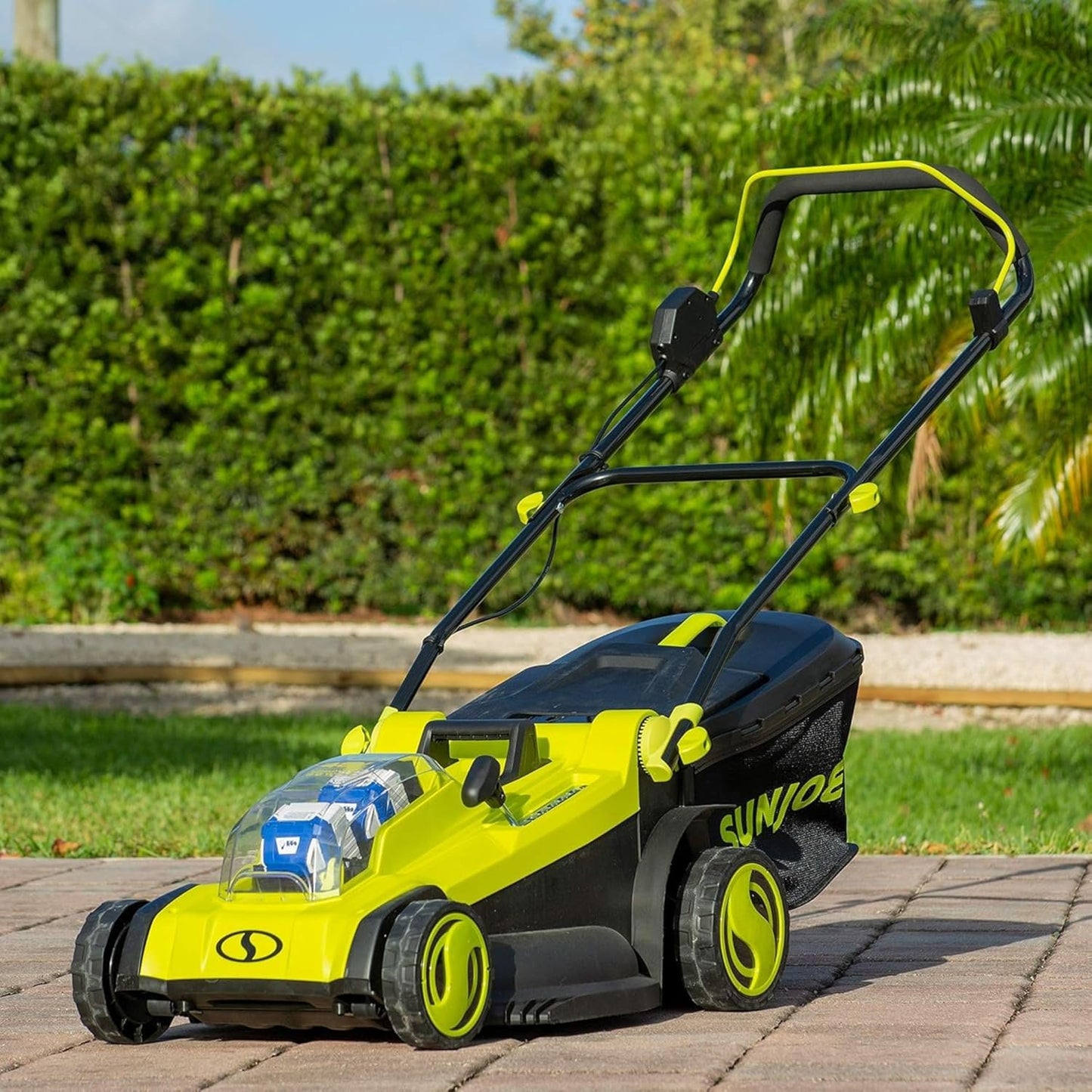 Sun Joe Cordless Electric Push Lawn Mower with 6-Position Height Adjustment, 11-Gal Bag