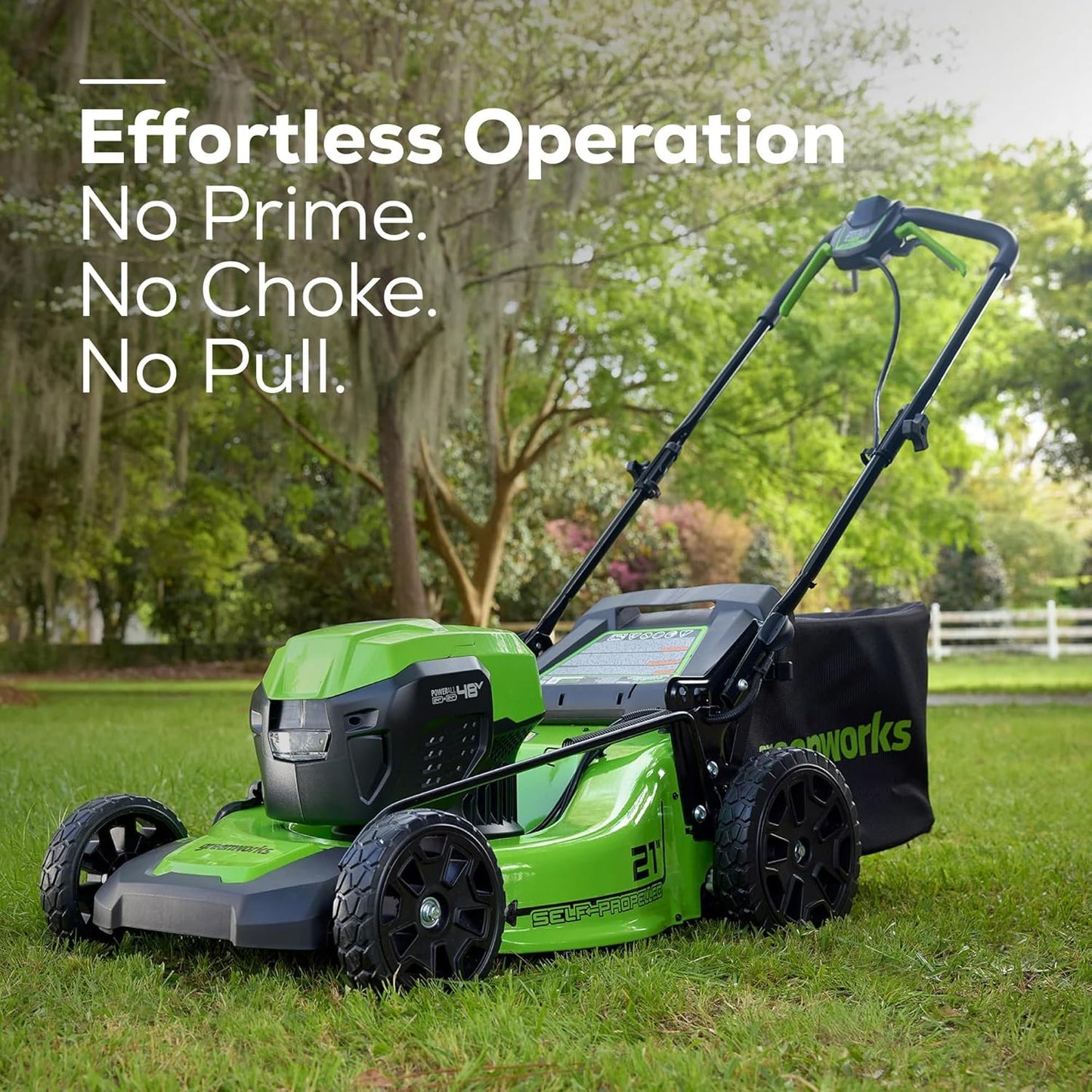 Greenworks 48V Cordless Yard Combo Kit: 21" Self-Propelled Lawn Mower, Trimmer & Blower, 3 Batteries & 2 Chargers