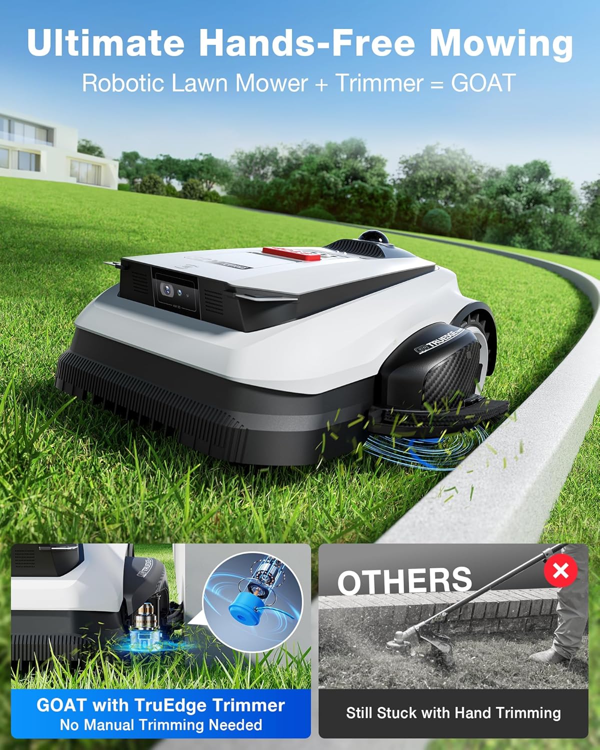 ECOVACS Goat A2000 LiDAR PRO Robotic Lawn Mower, Wire-Free with Auto Mapping & Smart App Control