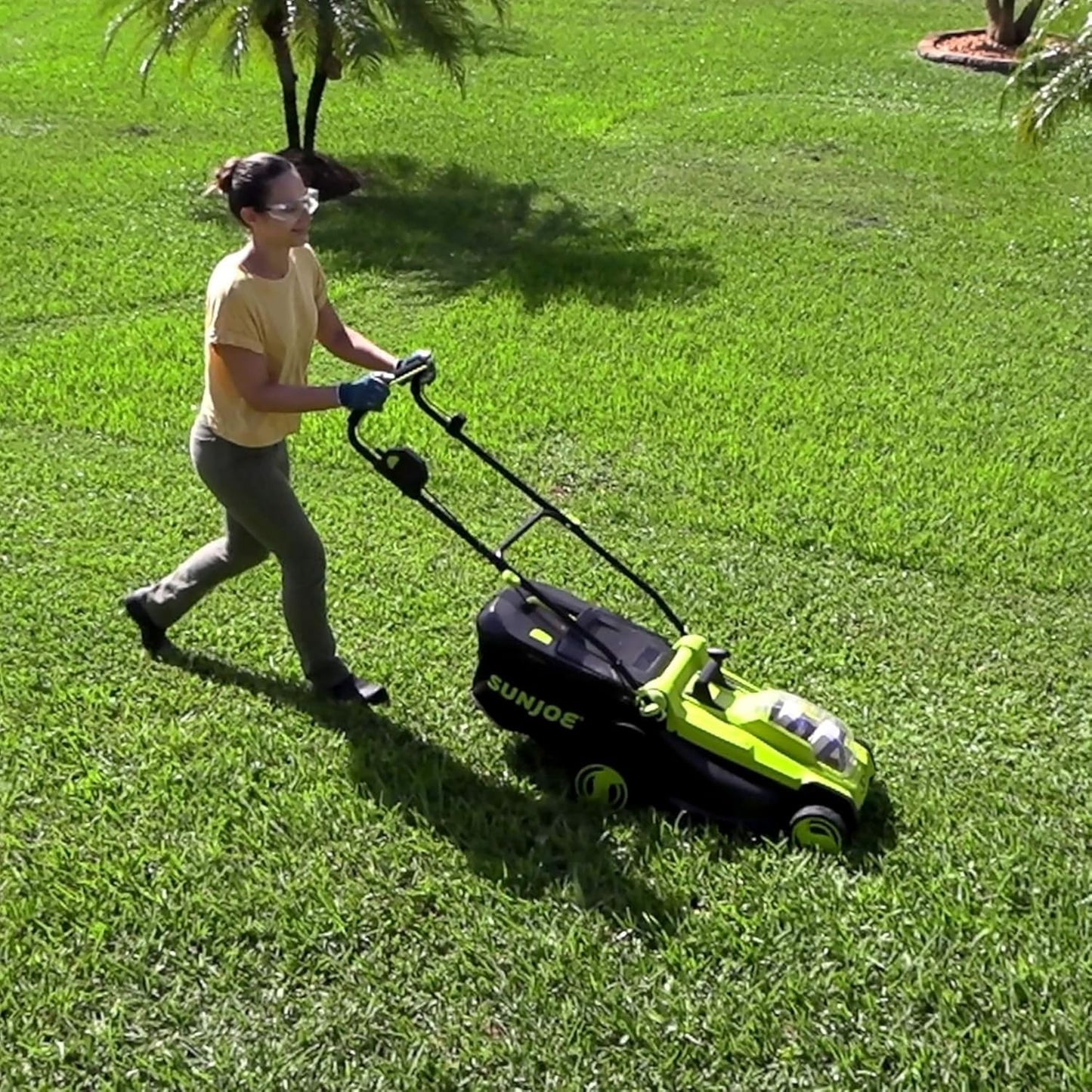 Sun Joe Cordless Electric Push Lawn Mower with 6-Position Height Adjustment, 11-Gal Bag