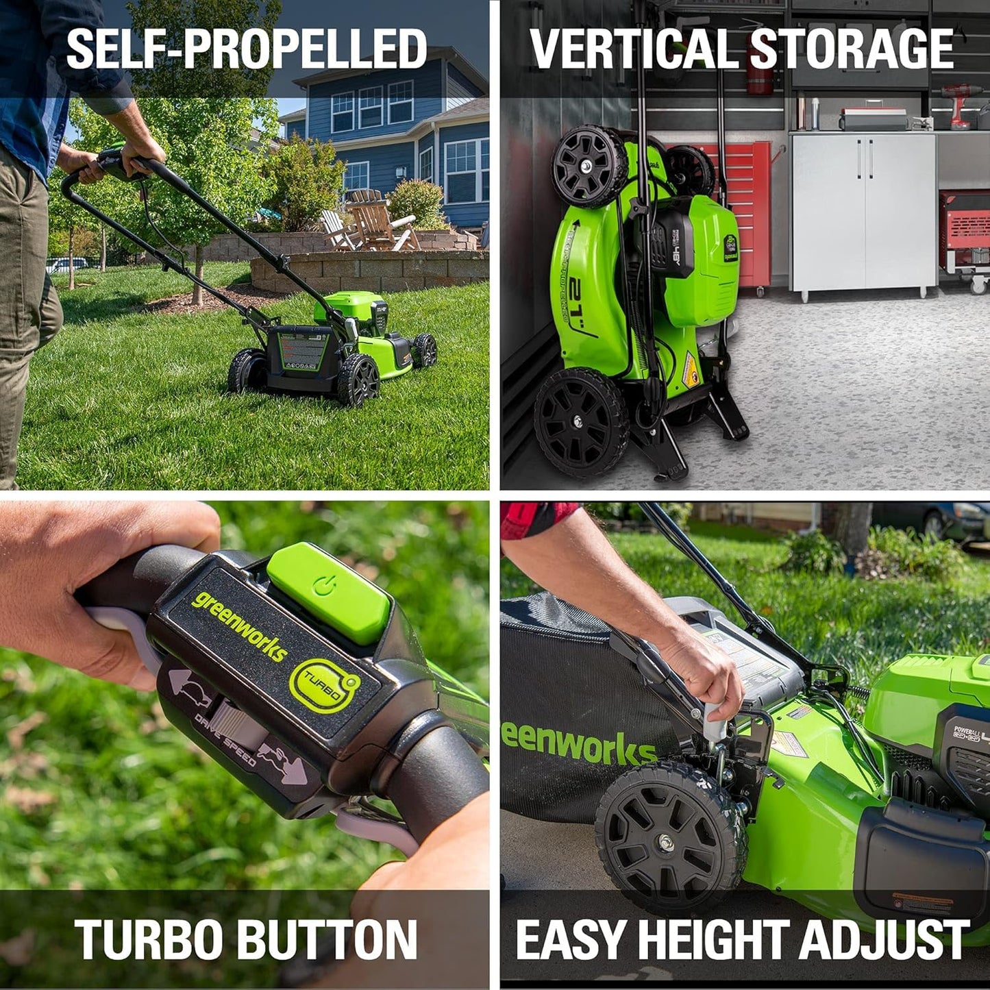 Greenworks 48V Cordless Yard Combo Kit: 21" Self-Propelled Lawn Mower, Trimmer & Blower, 3 Batteries & 2 Chargers