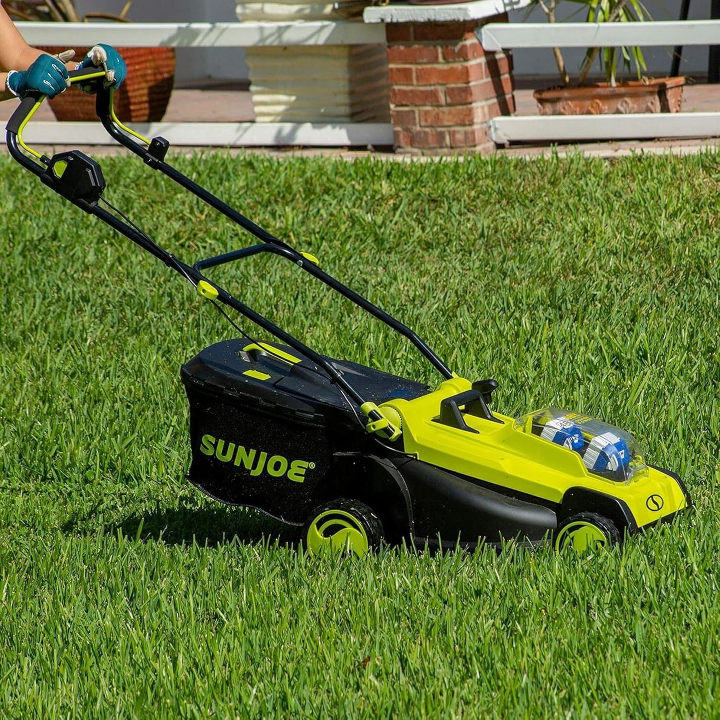 Sun Joe Cordless Electric Push Lawn Mower with 6-Position Height Adjustment, 11-Gal Bag
